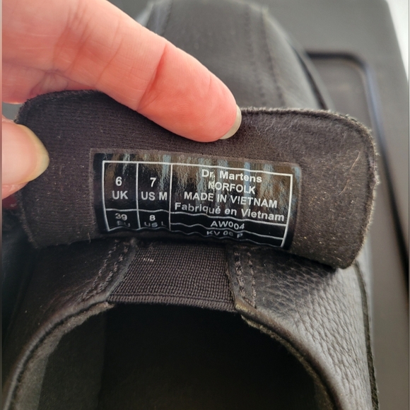 Dr. Martens Norfolk Black Leather Slip On Slip Resistant Shoes Men Sz 7 Ladies 8 - Picture 11 of 12